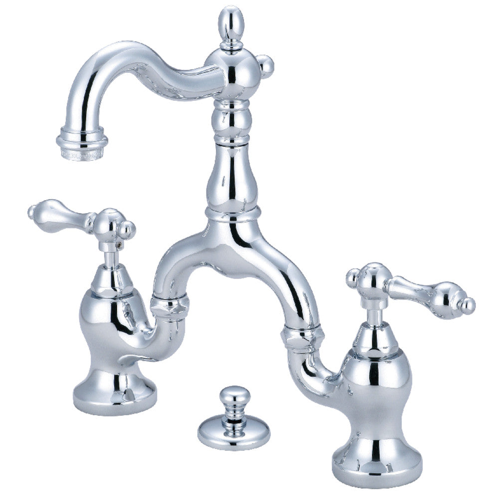 English Country Bridge Bathroom Faucet in Polished Chrome