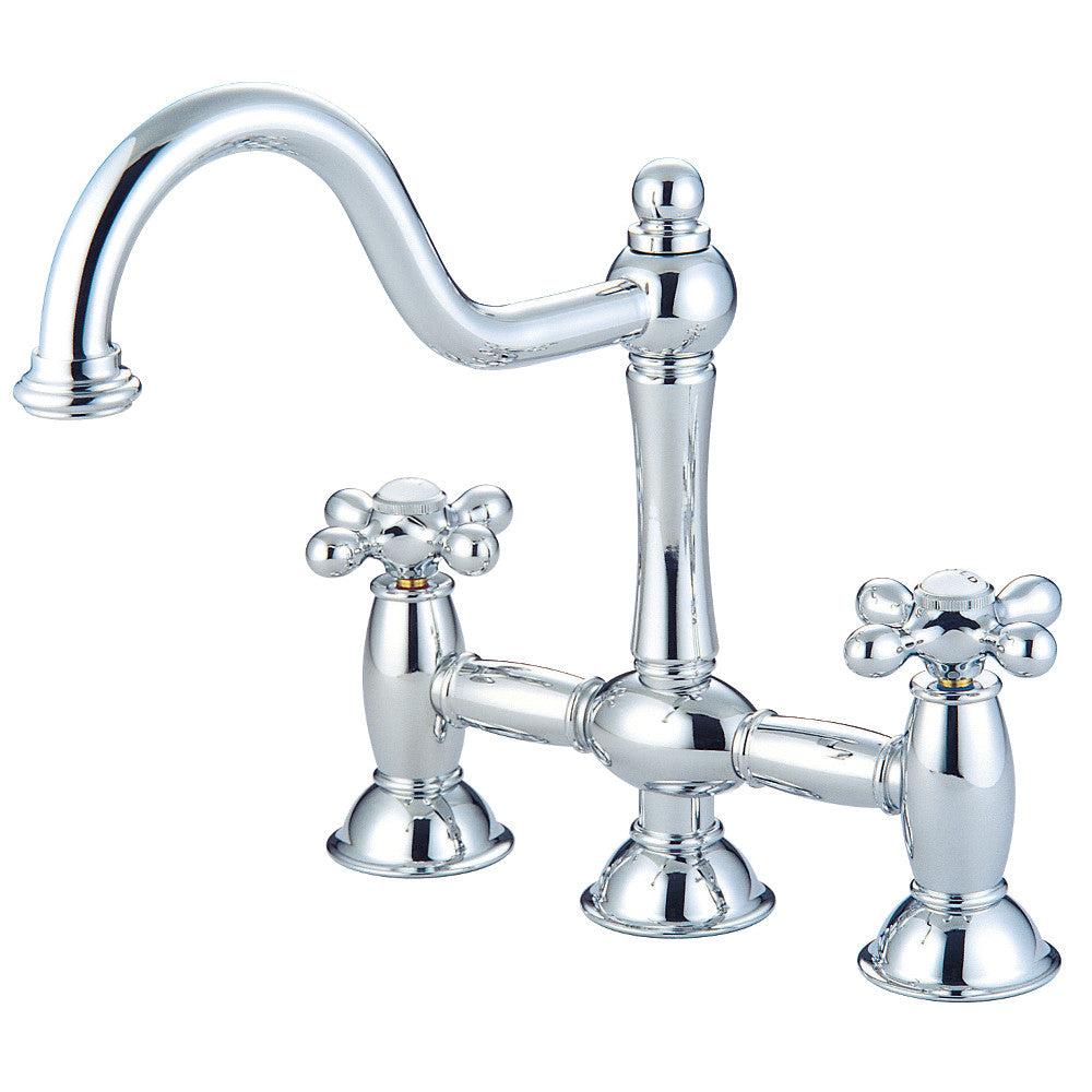 Restoration Bridge Kitchen Faucet in Polished Chrome