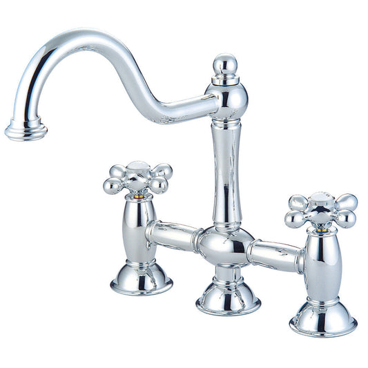 Restoration Bridge Kitchen Faucet in Polished Chrome
