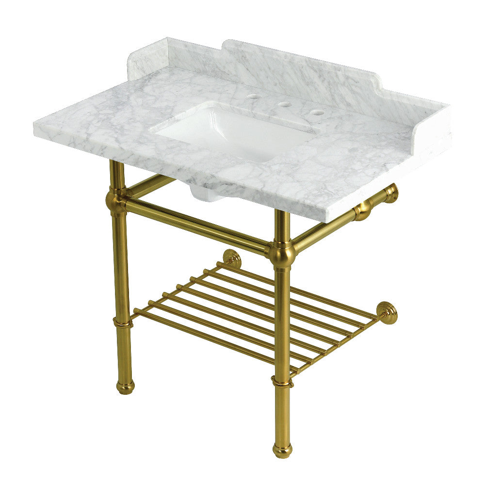 Pemberton 36 Inch Console Sink in Carrara Marble