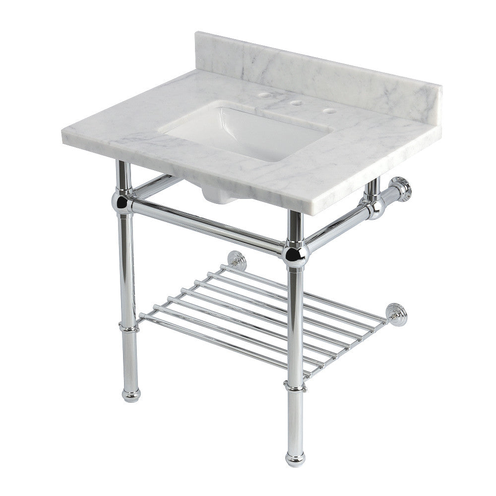 Templeton 30 Inch Console Sink in Carrara Marble