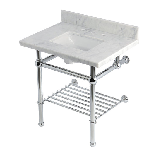 Templeton 30 Inch Console Sink in Carrara Marble