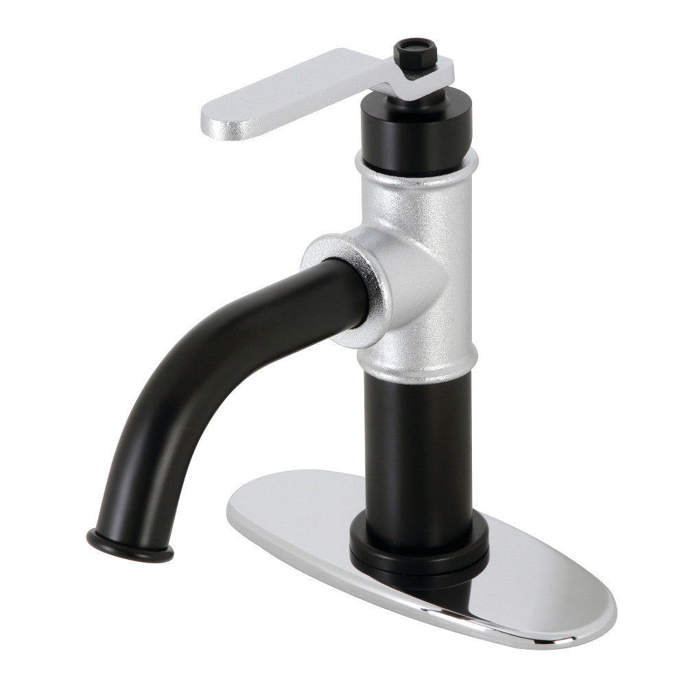 Whitaker Single-Hole Bathroom Faucet in Matte Black/Polished Chrome