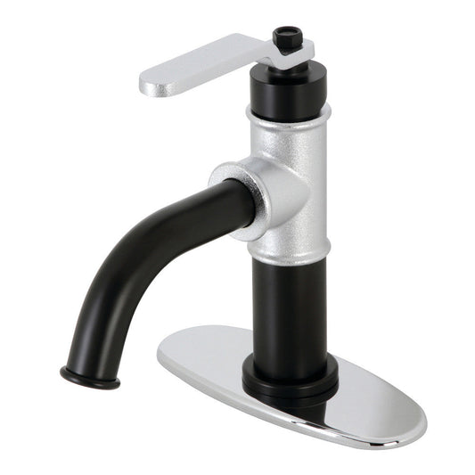 Whitaker Single-Hole Bathroom Faucet in Matte Black/Polished Chrome