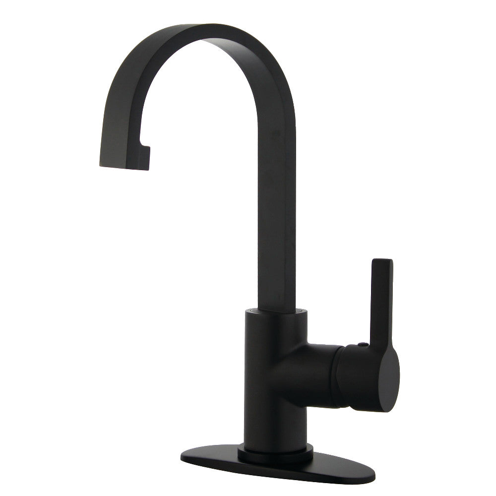 Continental Single-Hole Bathroom Faucet in Matte Black