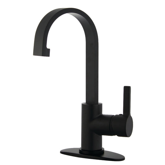 Continental Single-Hole Bathroom Faucet in Matte Black