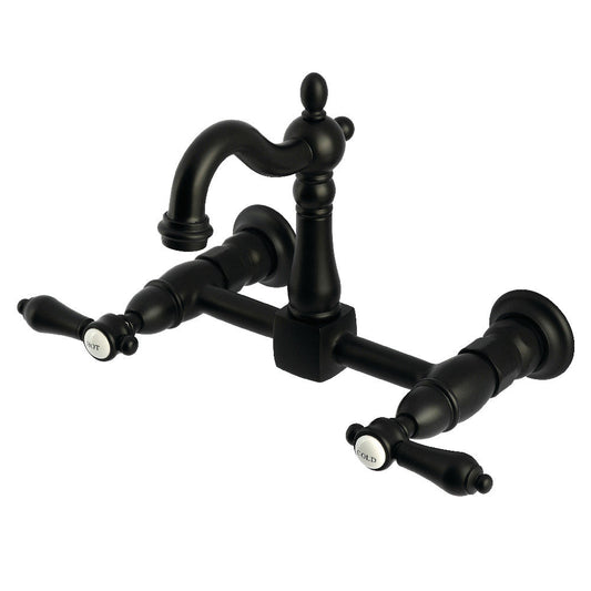 Heirloom Wall Mount Kitchen Faucet in Matte Black