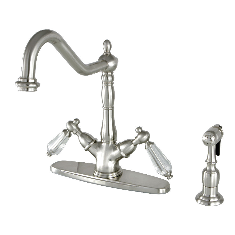 Wilshire Two Handle Single-Hole Kitchen Faucet in Brushed Nickel