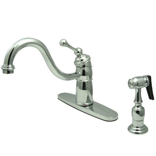 Victorian One Handle Kitchen Faucet in Polished Chrome