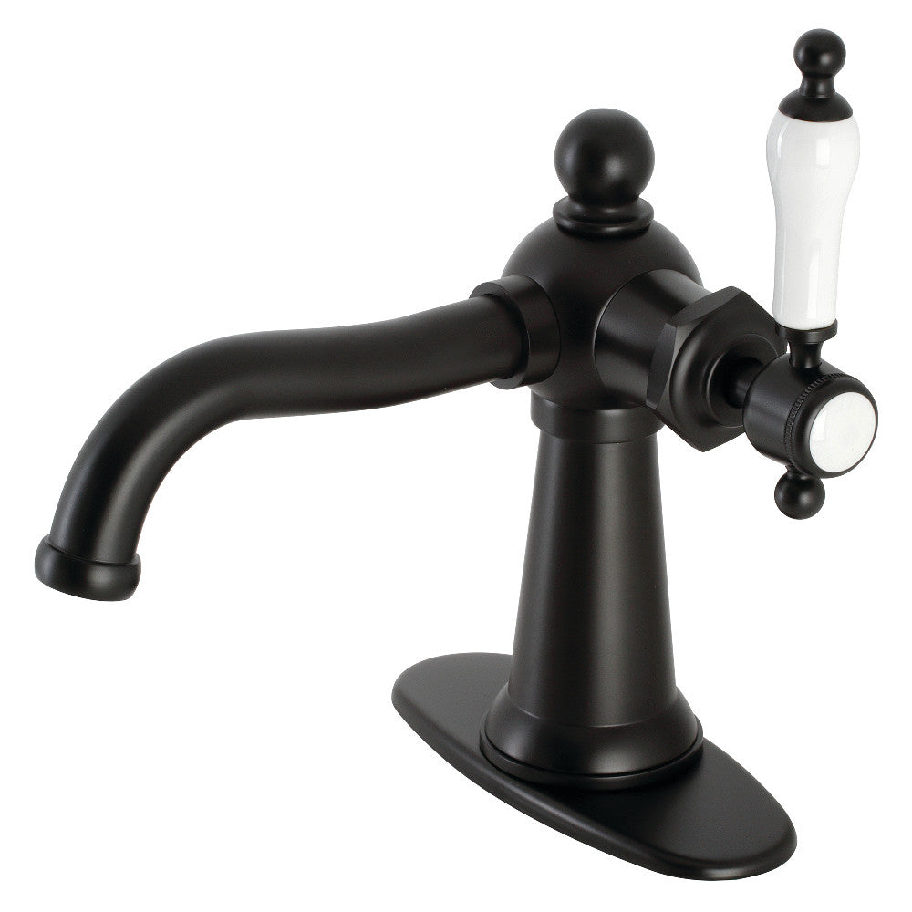 Nautical Single-Hole Bathroom Faucet in Matte Black