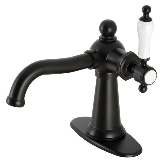 Nautical Single-Hole Bathroom Faucet in Matte Black