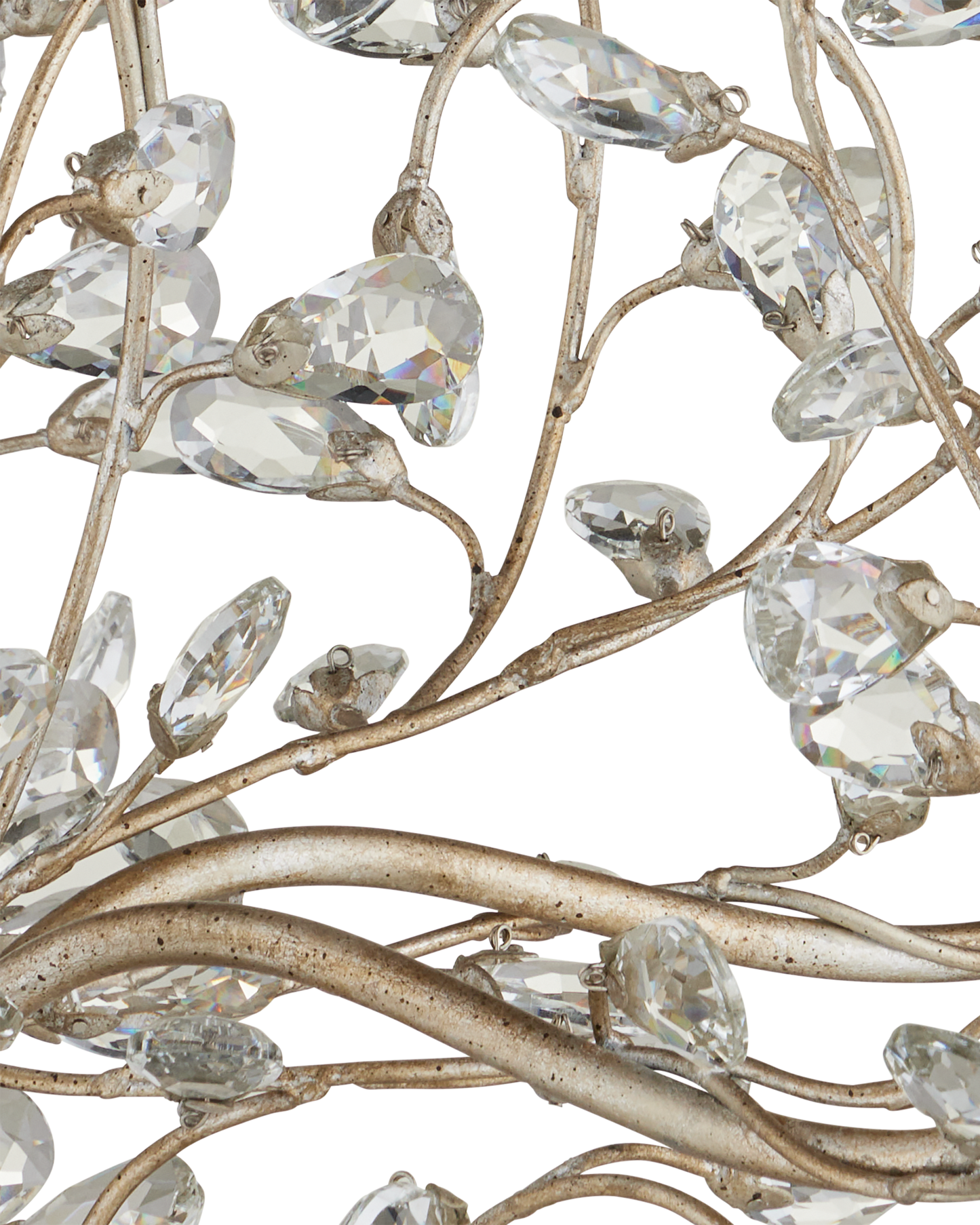 Crystal Bud Large Silver Chandelier