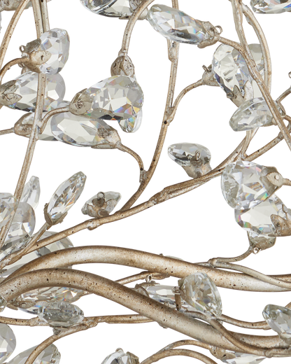 Crystal Bud Large Silver Chandelier