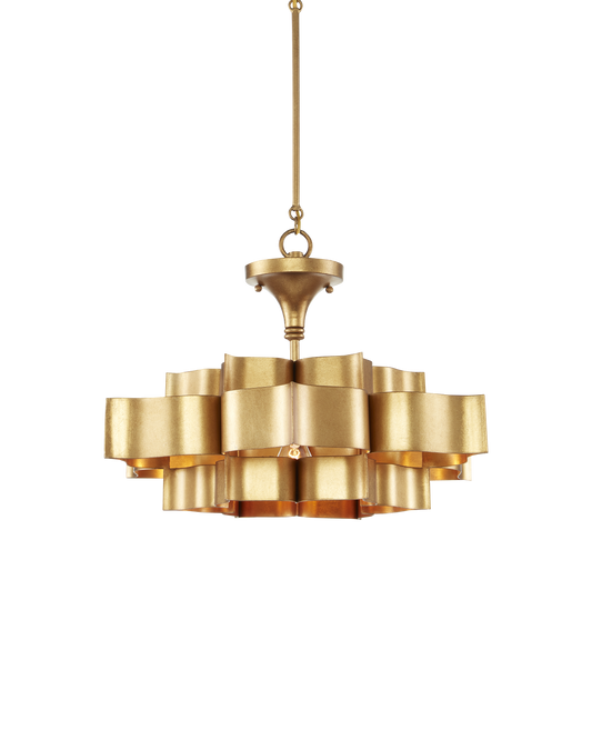 Grand Lotus Small Gold Chandelier