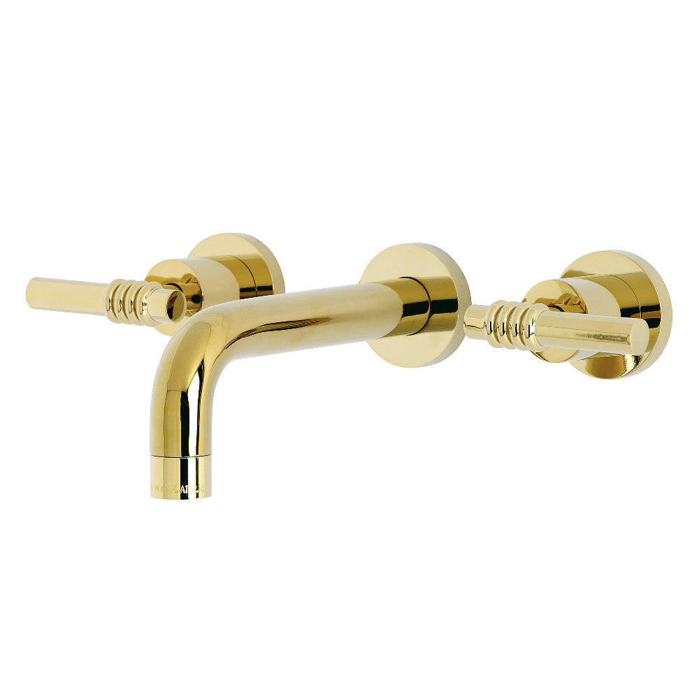 Milano Wall-Mount Bathroom Faucet in Polished Brass
