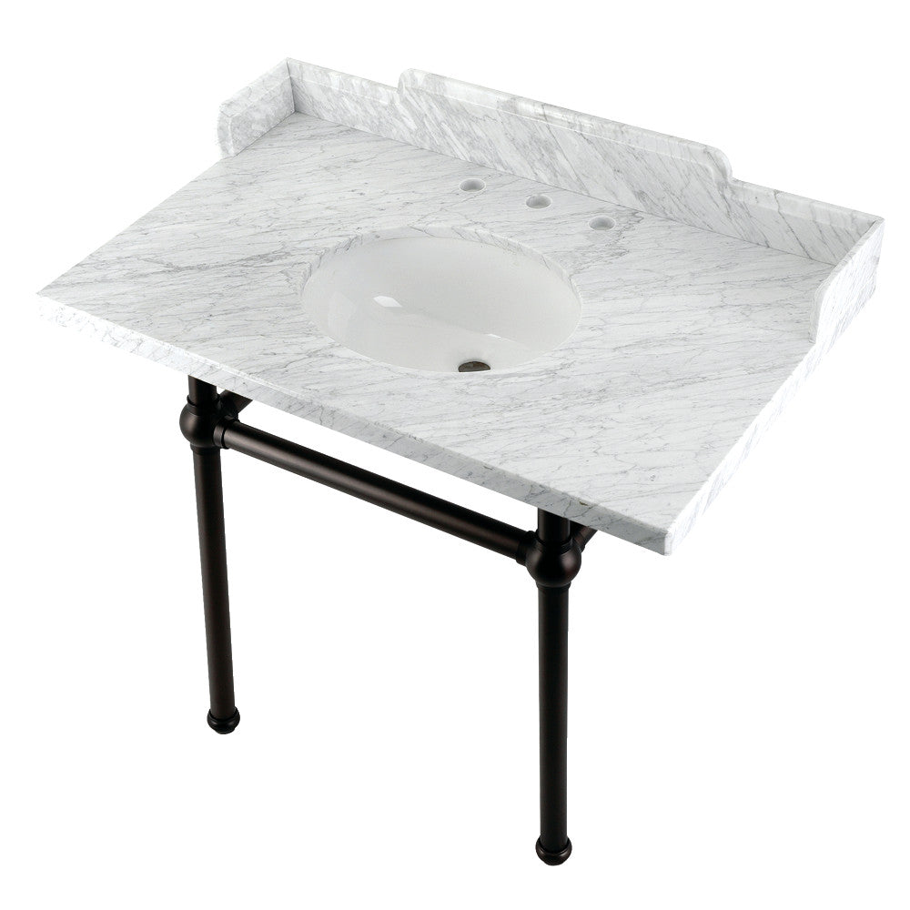 Pemberton 36 Inch Console Sink in Carrara Marble