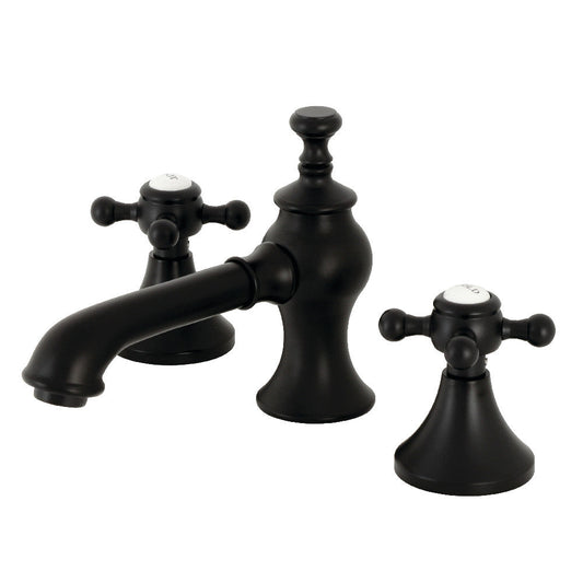 English Country Widespread Bathroom Faucet in Matte Black