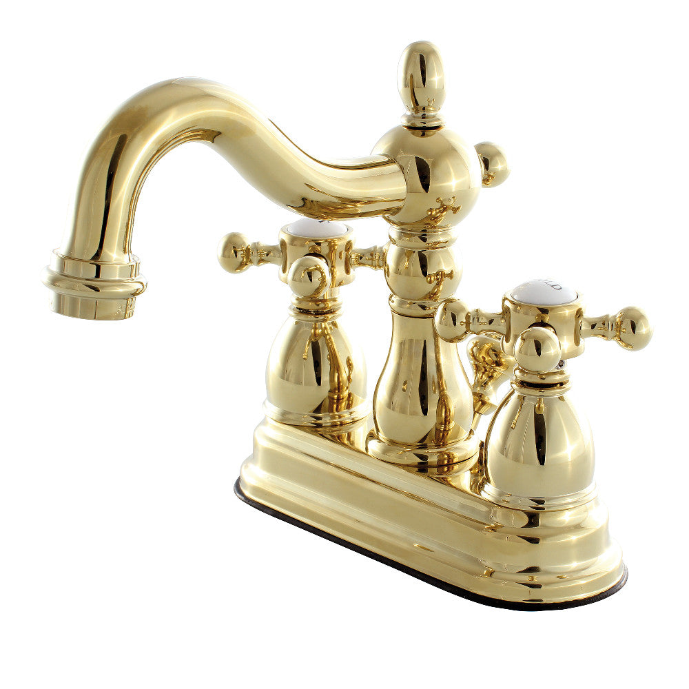 Heritage 4 Inch Centerset Bathroom Faucet in Polished Brass