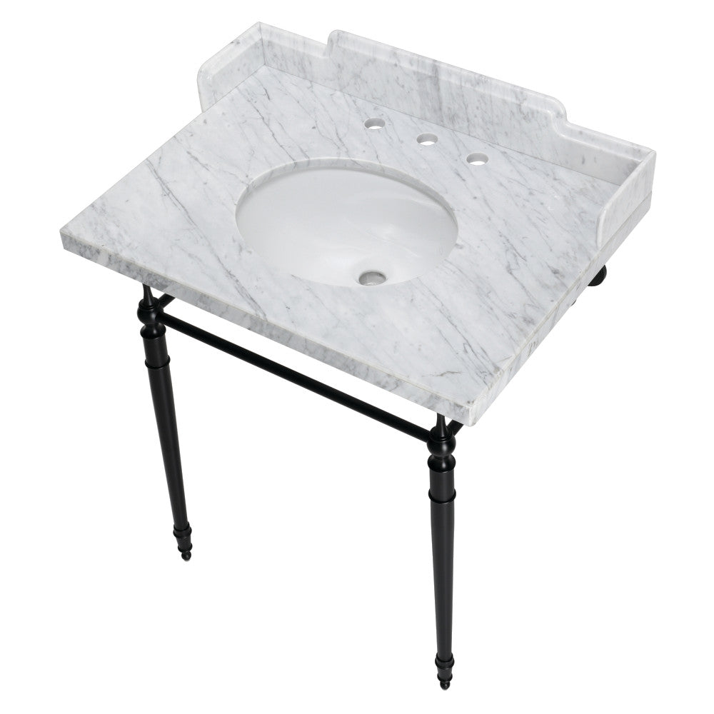 Habsburg 30 Inch Console Sink in Carrara Marble