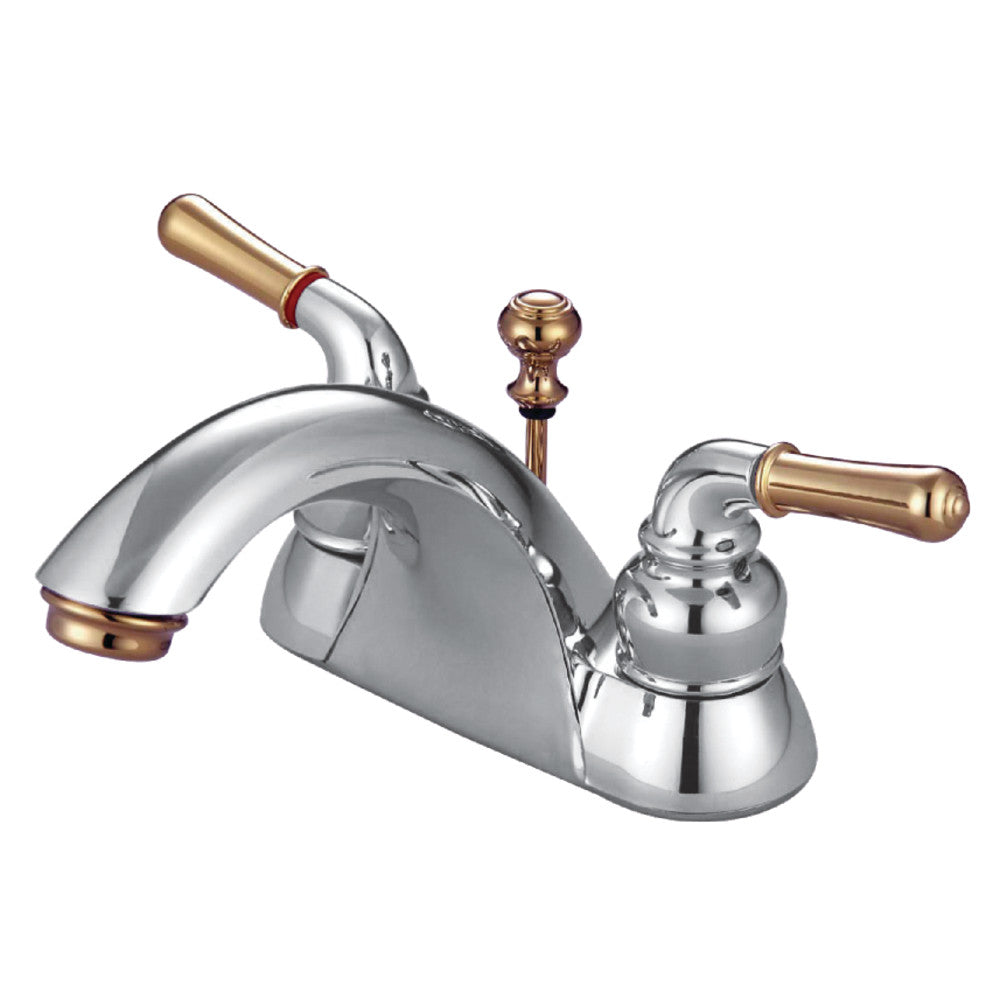 Naples 4 Inch Centerset Bathroom Faucet in Polished Chrome/Polished Brass