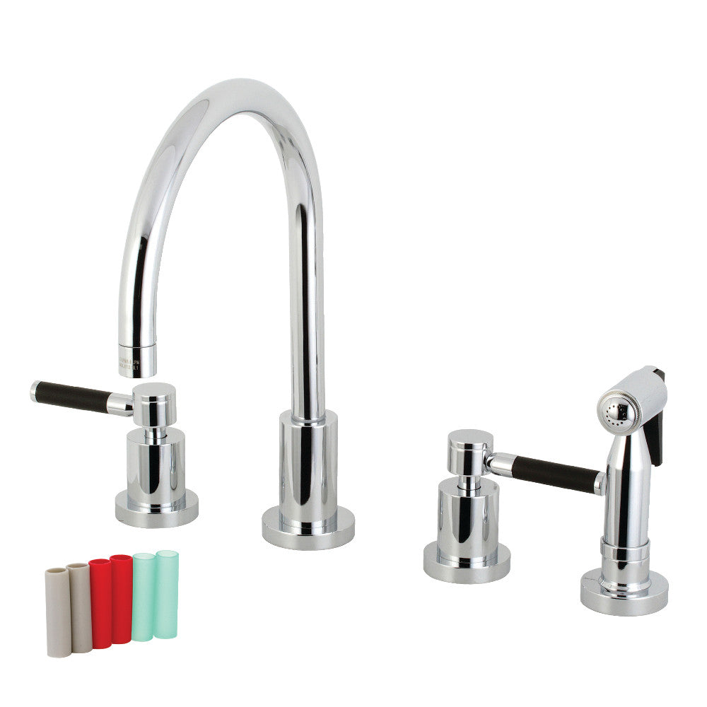 Kaiser Widespread Kitchen Faucet in Polished Chrome