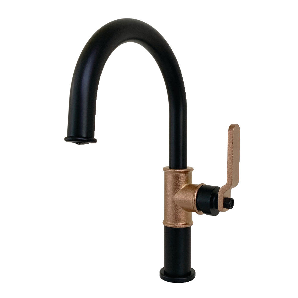 Whitaker Single-Hole Bathroom Faucet in Matte Black/Rose Gold