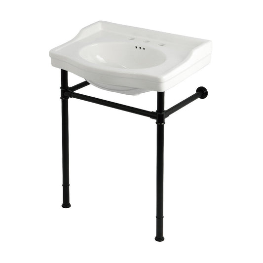 Victorian 29.94 Inch Console Sink in White