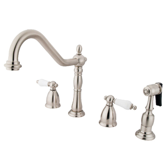 Heritage Widespread Kitchen Faucet in Brushed Nickel