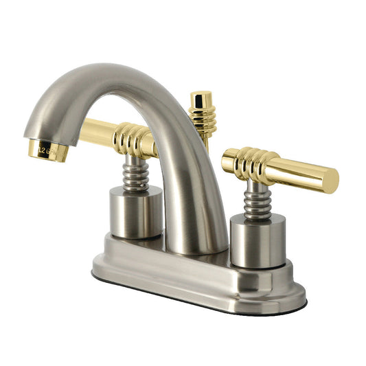 Milano 4 Inch Centerset Bathroom Faucet in Brushed Nickel/Polished Brass