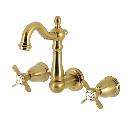 Essex Wall-Mount Bathroom Faucet in Brushed Brass