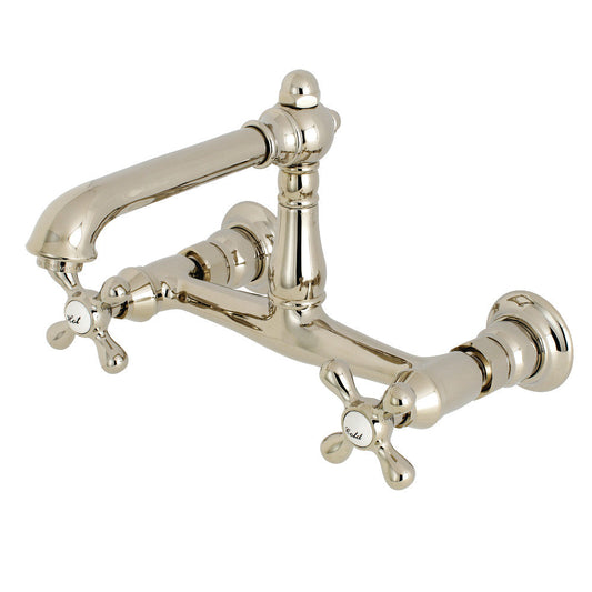 English Country Wall-Mount Bathroom Faucet in Polished Nickel