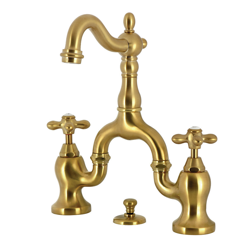 English Country Bridge Bathroom Faucet in Brushed Brass