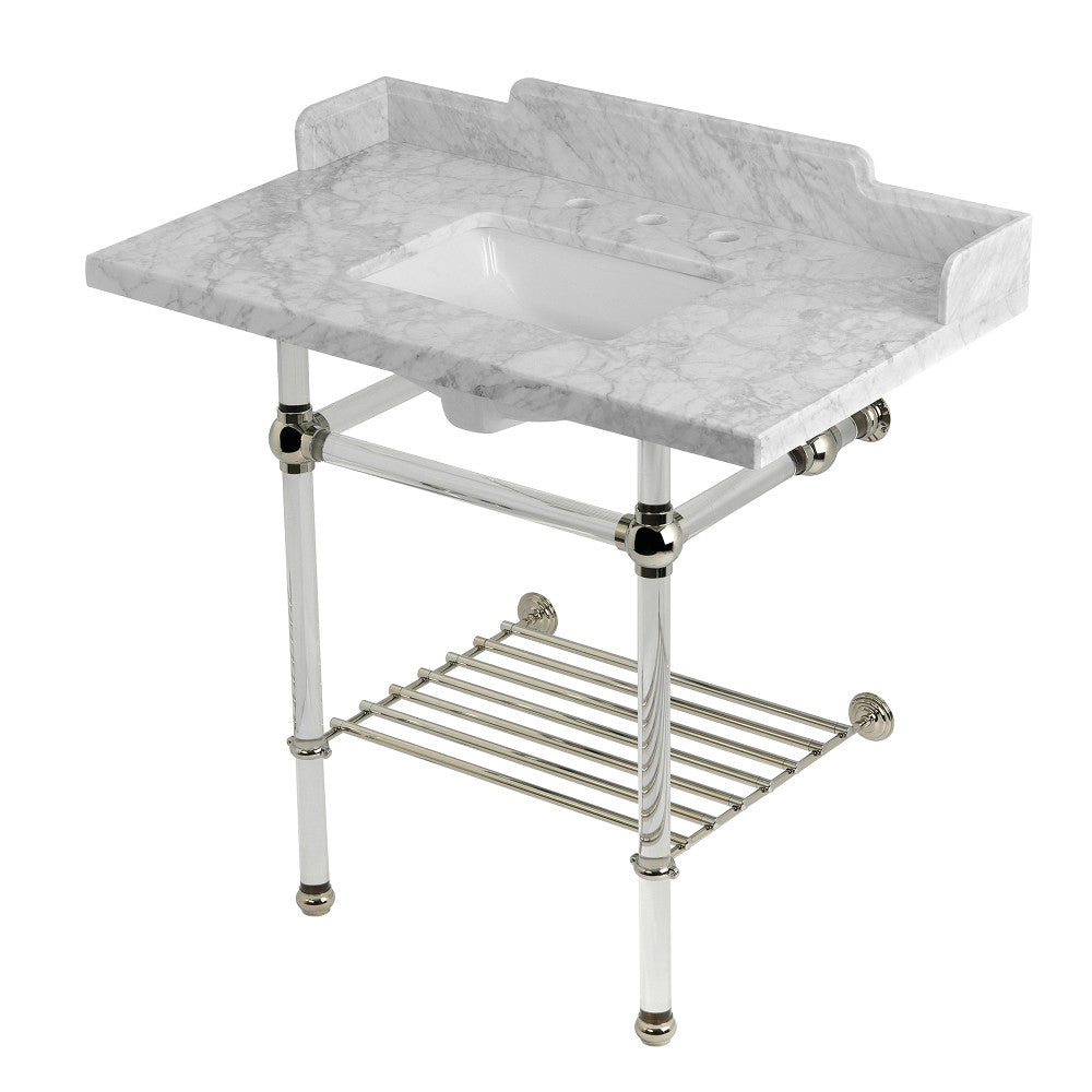 Pemberton 36 Inch Console Sink in Carrara Marble