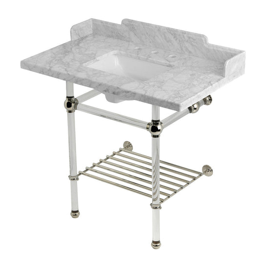 Pemberton 36 Inch Console Sink in Carrara Marble