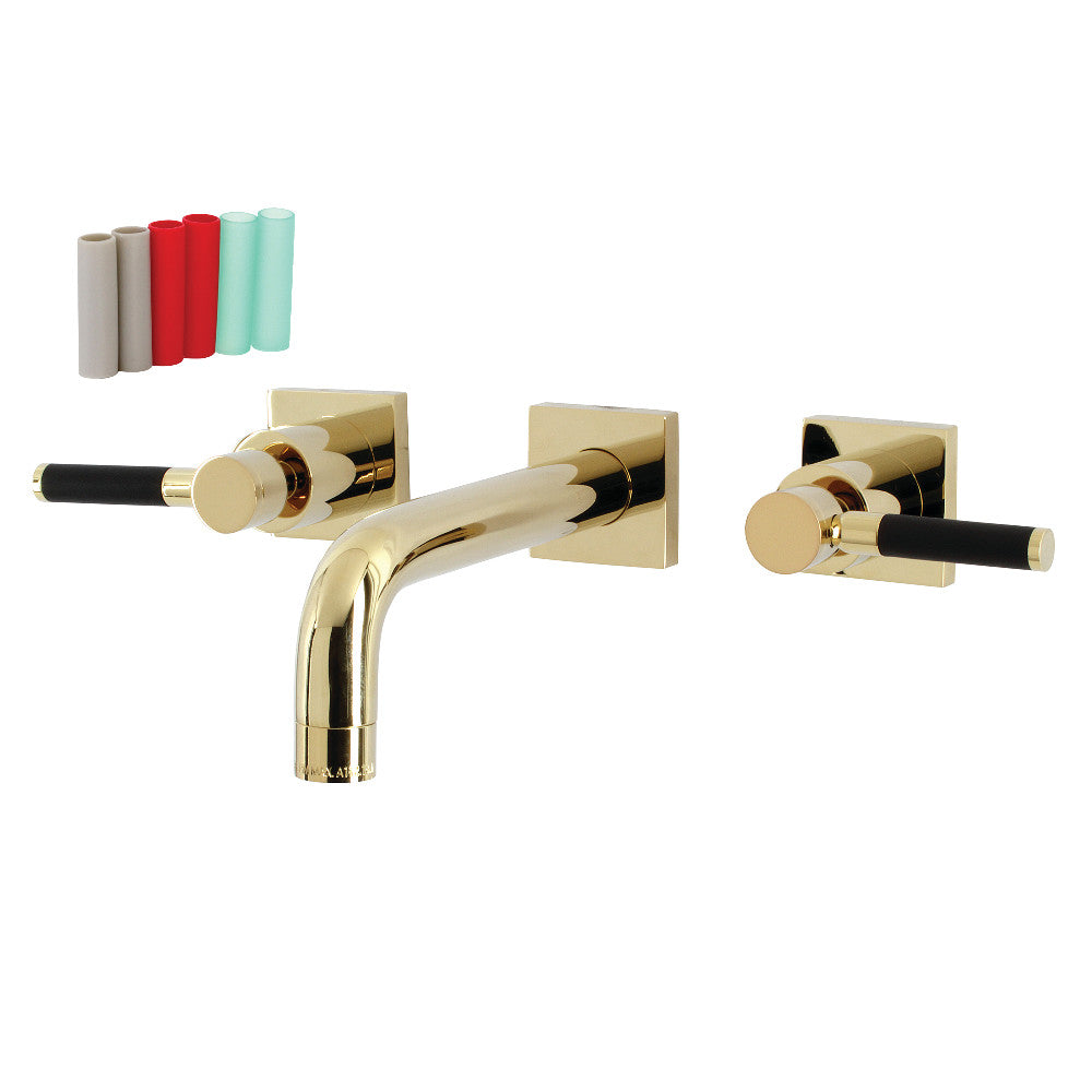Kaiser Wall-Mount Bathroom Faucet in Polished Brass