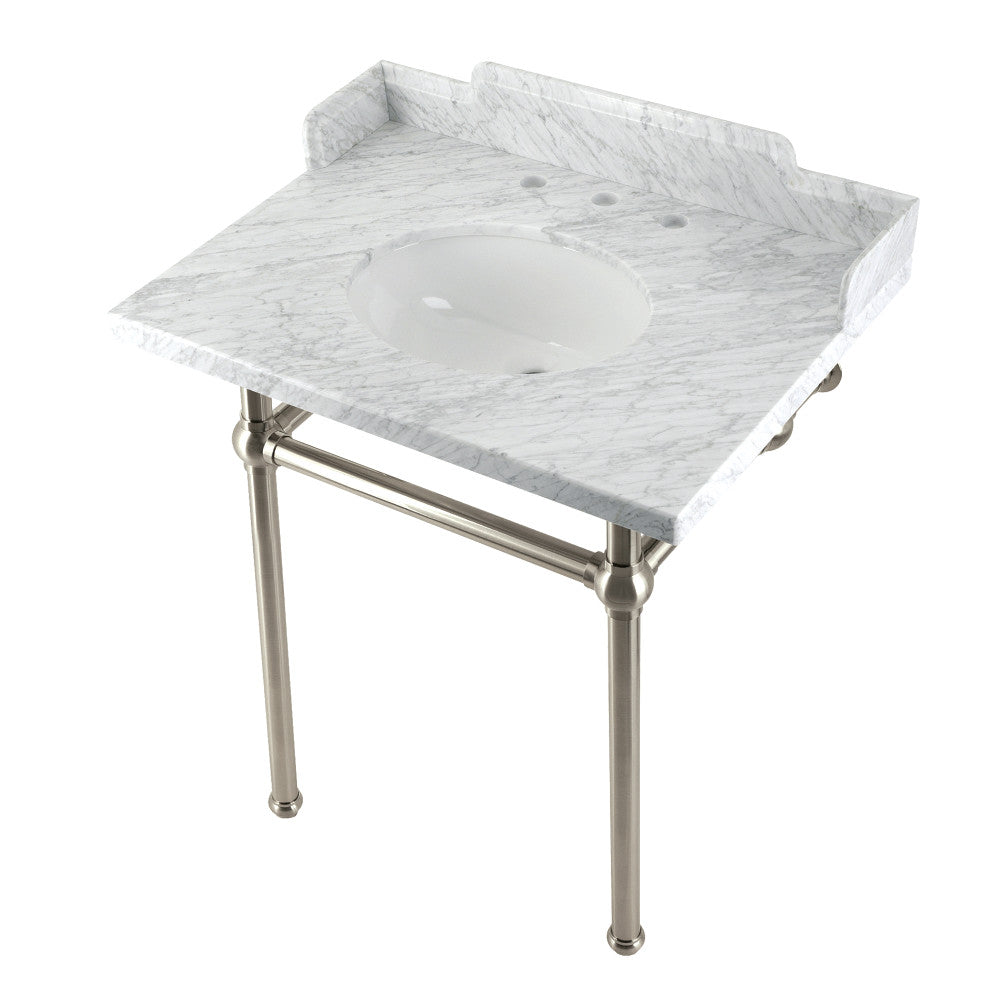 Pemberton 30 Inch Console Sink in Carrara Marble