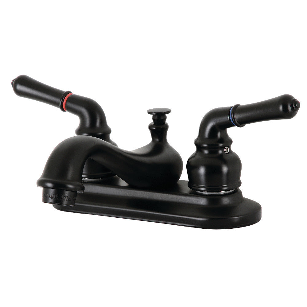 Restoration 4 Inch Centerset Bathroom Faucet in Matte Black