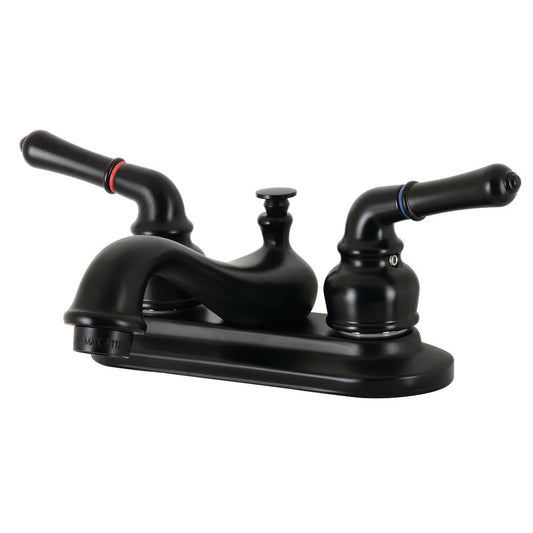 Restoration 4 Inch Centerset Bathroom Faucet in Matte Black