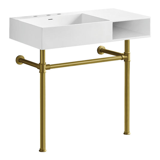 Aurelius 36.63 Inch Console Sink in White