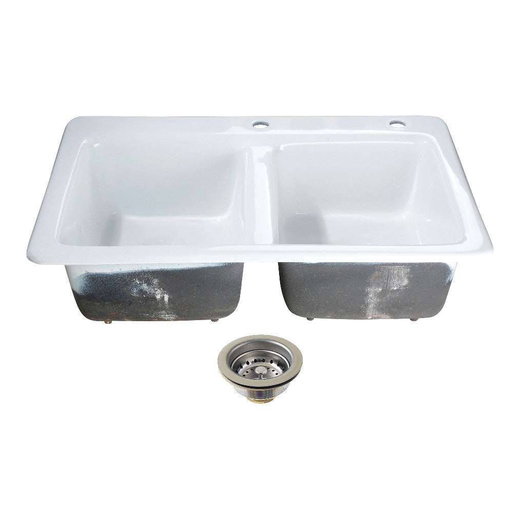 Petra Galley 33 Inch Drop-In Kitchen Sink in White