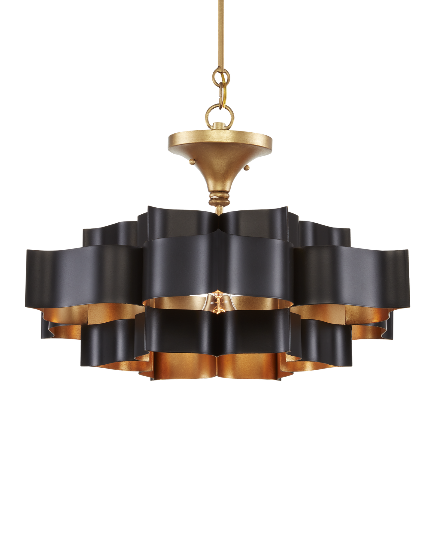 Grand Lotus Small Black Chandelier