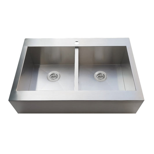 Edinburg 32.75 Inch Drop-In Kitchen Sink in Polished Chrome