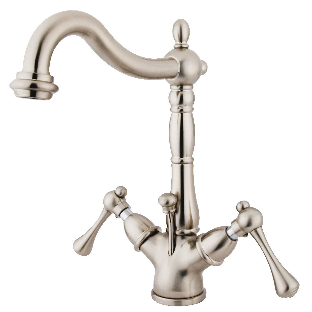 Heritage 4 Inch Centerset Bathroom Faucet in Brushed Nickel
