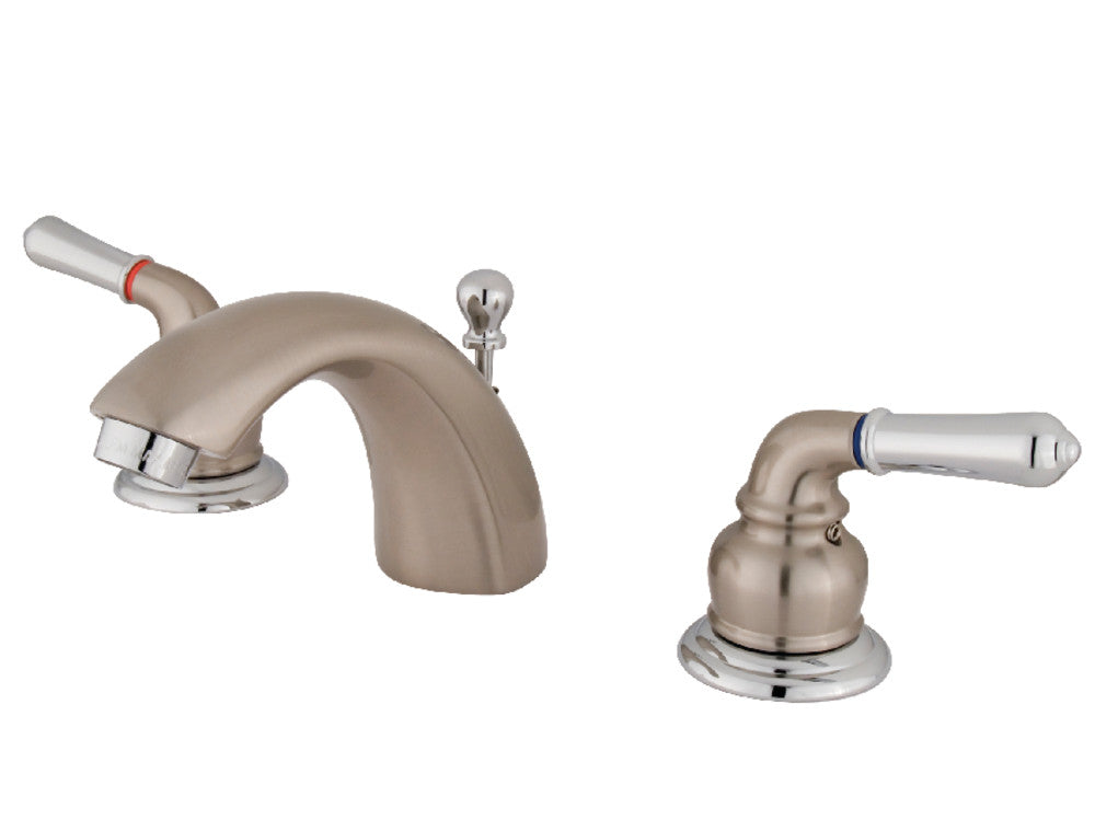 Naples Mini-Widespread Bathroom Faucet in Brushed Nickel/Polished Chrome