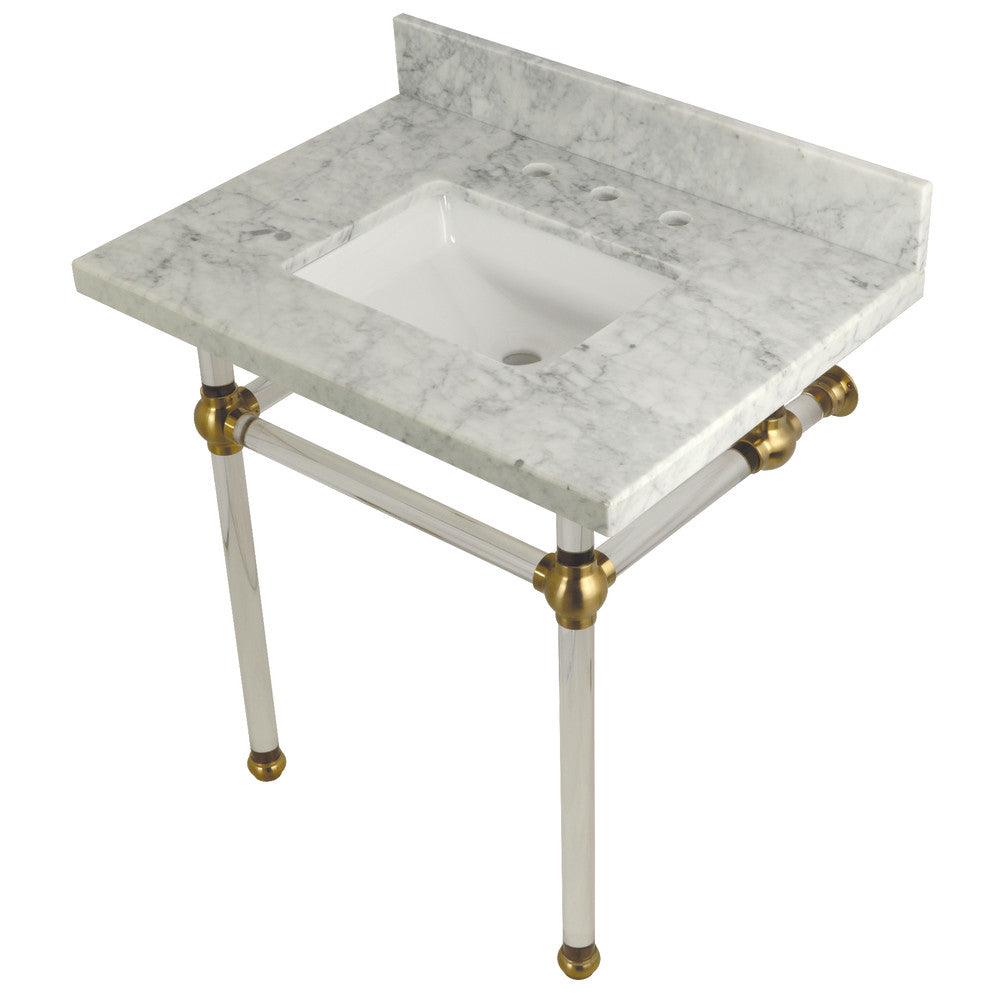 Templeton 30 Inch Console Sink in Carrara Marble