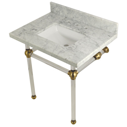 Templeton 30 Inch Console Sink in Carrara Marble