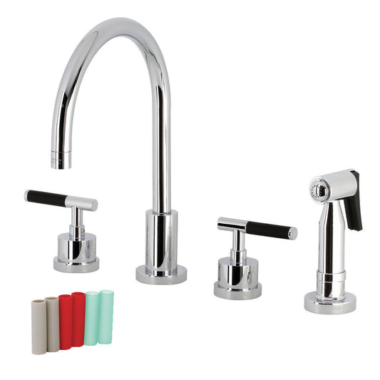 Kaiser Widespread Kitchen Faucet in Polished Chrome