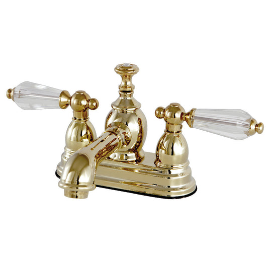 Wilshire 4 Inch Centerset Bathroom Faucet in Polished Brass