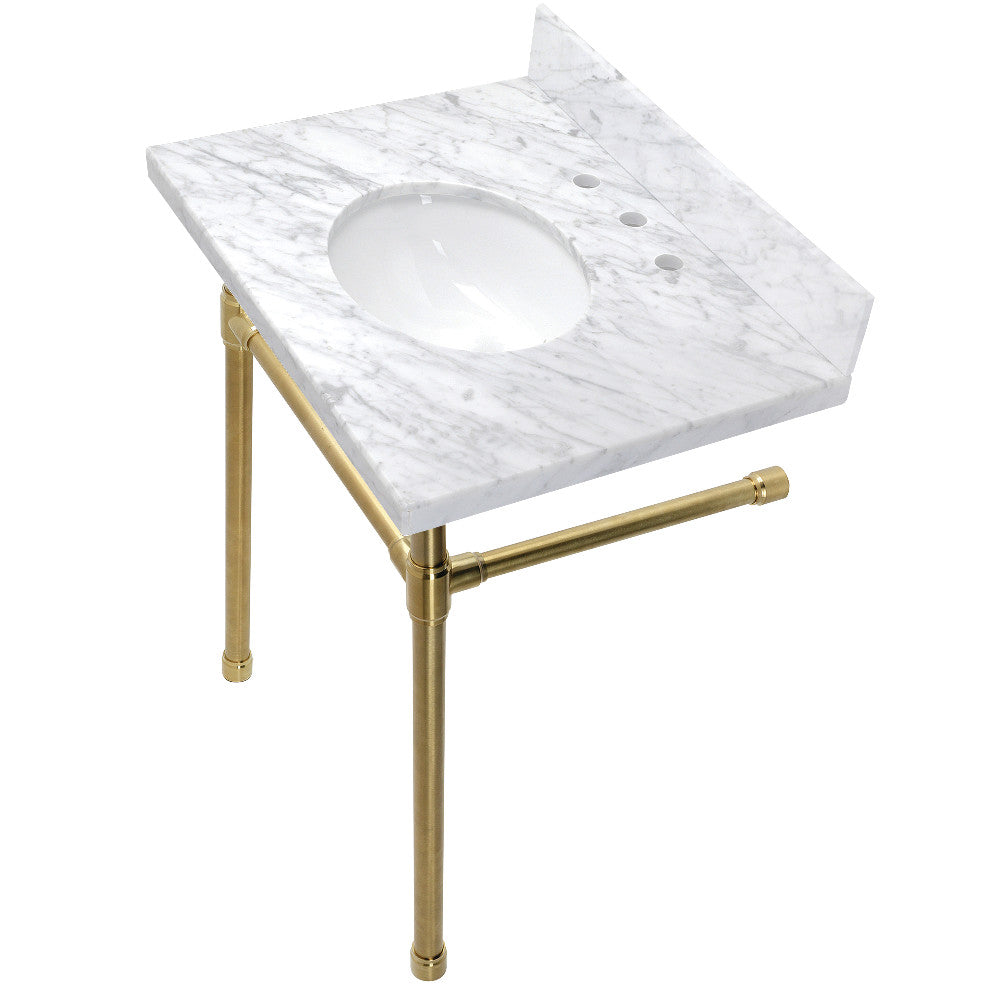 Dreyfuss 30 Inch Console Sink in Carrara Marble