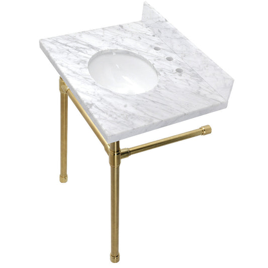 Dreyfuss 30 Inch Console Sink in Carrara Marble